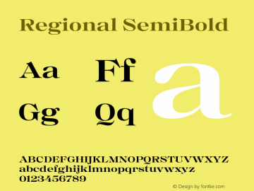 Regional SemiBold Version 1.000;hotconv 1.0.109;makeotfexe 2.5.65596图片样张