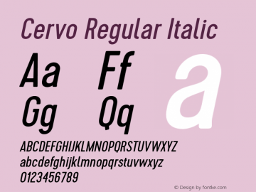 Cervo-RegularItalic 1.000图片样张