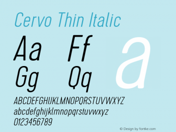 Cervo-ThinItalic 1.000图片样张