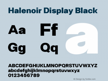 Halenoir Black Version 1.001 | web-TT Font Sample