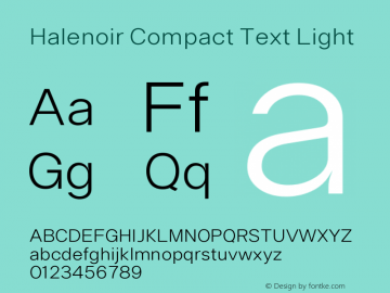 Halenoir Compact Text Light Version 1.001 | web-TT图片样张