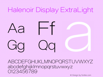 Halenoir ExtraLight Version 1.001 | web-TT Font Sample