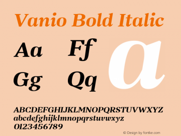 Vanio Bold Italic Version 1.000 | web-TT图片样张