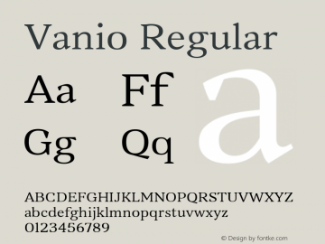 Vanio Regular Version 1.000 | web-TT图片样张