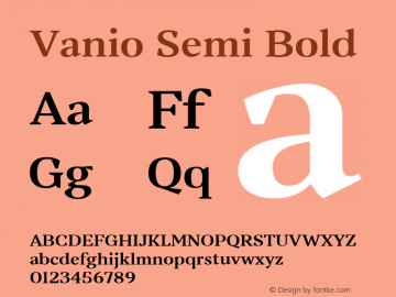 Vanio Semi Bold Version 1.000 | web-TT图片样张