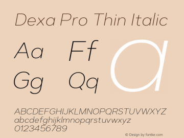 DexaPro-ThinItalic Version 1.001 | web-TT图片样张