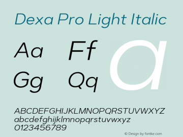 DexaPro-LightItalic Version 1.001 | web-TT图片样张