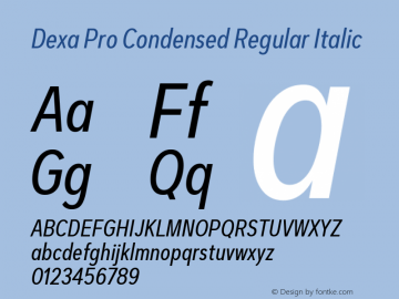 DexaProCondensed-RegIta Version 1.000 | web-TT Font Sample