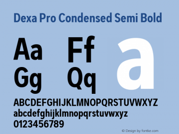 DexaProCondensed-SemiBold Version 1.001 | web-TT Font Sample