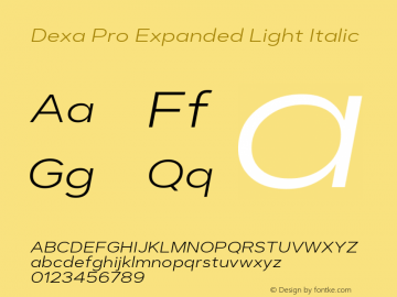 DexaProExpanded-LightItalic Version 1.001 | web-TT图片样张