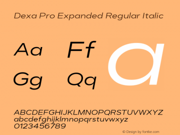 DexaProExpanded-RegularItalic Version 1.001 | web-TT图片样张