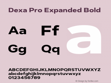 DexaProExpanded-Bold Version 1.001 | web-TT Font Sample