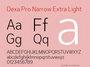 DexaProNarrow-ExtraLight Version 1.001 | web-TT图片样张