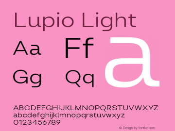 Lupio-Light Version 1.000 | web-TT Font Sample