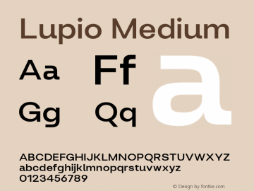 Lupio-Medium Version 1.000 | web-TT Font Sample