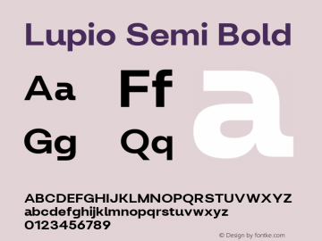 Lupio-SemiBold Version 1.000 | web-TT Font Sample