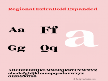 Regional ExtraBold Expanded Version 1.000图片样张