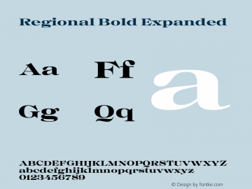 Regional Bold Expanded Version 1.000 Font Sample