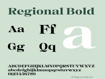 Regional Bold Version 1.000图片样张