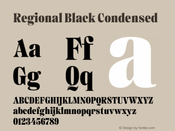 Regional Black Condensed Version 1.000 Font Sample