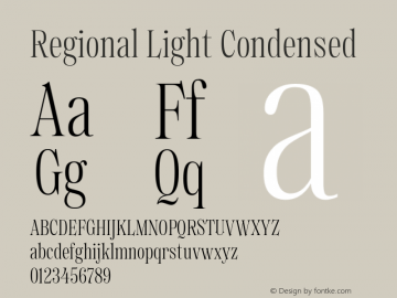 Regional Light Condensed Version 1.000图片样张