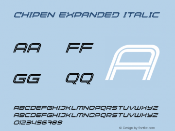 Chipen Expanded Italic Version 1.000图片样张