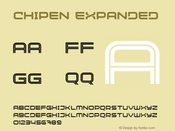 Chipen Expanded Version 1.000 Font Sample