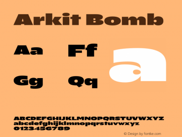 Arkit-Bomb Version 1.000 | w-rip DC20191215 Font Sample