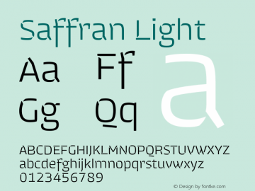 Saffran-Light Version 1.000;PS 001.001;hotconv 1.0.56 Font Sample