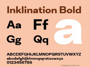 Inklination Bold Version 1.000;PS 1.0;hotconv 1.0.88;makeotf.lib2.5.647800 Font Sample