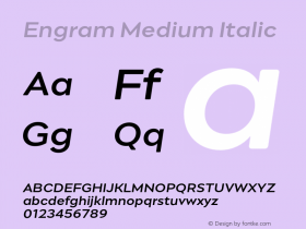 Engram Medium Italic Version 1.000;hotconv 1.0.109;makeotfexe 2.5.65596 Font Sample