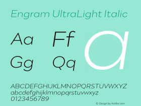 Engram UltraLight Italic Version 1.000;hotconv 1.0.109;makeotfexe 2.5.65596 Font Sample