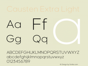 Causten Extra Light Version 1.000;hotconv 1.0.109;makeotfexe 2.5.65596图片样张