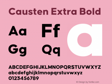 Causten Extra Bold Version 1.000;hotconv 1.0.109;makeotfexe 2.5.65596图片样张