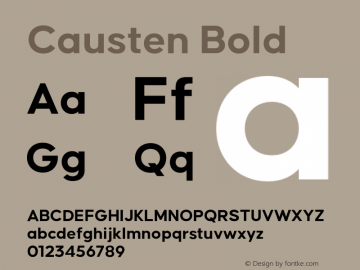 Causten Bold Version 1.000;hotconv 1.0.109;makeotfexe 2.5.65596图片样张