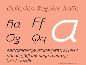 Galexica-Italic Version 1.07 2019 | wf-rip DC20191010 Font Sample