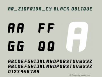 AR_ZigfridaOblique_cy-Black Version 1.003 | wf-rip DC20190905 Font Sample