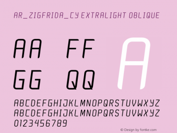 AR_ZigfridaOblique_cy-ExtraLight Version 1.003 | wf-rip DC20190905图片样张