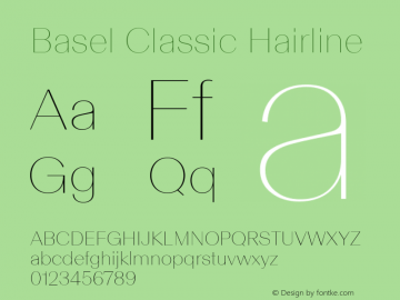 Basel Classic Hairline Version 1.000 | web-TT Font Sample