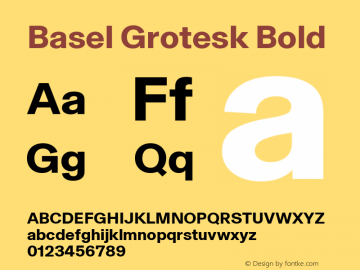 Basel Grotesk Bold Version 1.000 | web-TT Font Sample