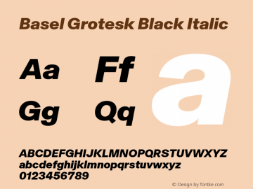 Basel Grotesk Black Italic Version 1.000 | web-TT图片样张