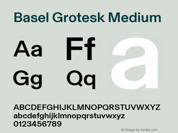 Basel Grotesk Medium Version 1.000 | web-TT Font Sample