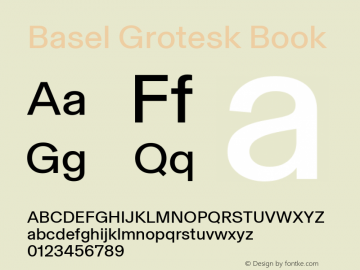 Basel Grotesk Book Version 1.000 | web-TT Font Sample