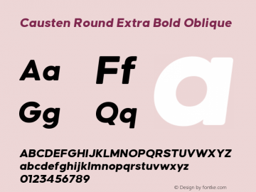 Causten Round Extra Bold Oblique Version 1.000 | web-TT Font Sample