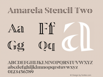 Amarela Stencil Two Version 1.000;hotconv 1.0.109;makeotfexe 2.5.65596 Font Sample