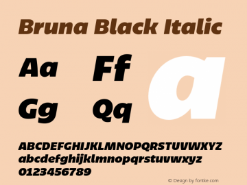Bruna Black Italic Version 1.001;hotconv 1.0.109;makeotfexe 2.5.65596图片样张