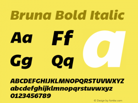 Bruna Bold Italic Version 1.001;hotconv 1.0.109;makeotfexe 2.5.65596图片样张