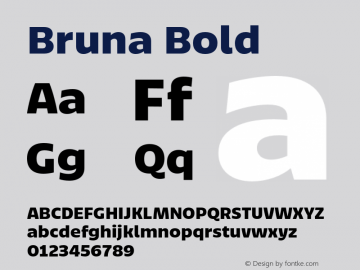 Bruna Bold Version 1.001;hotconv 1.0.109;makeotfexe 2.5.65596图片样张