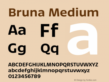 Bruna Medium Version 1.001;hotconv 1.0.109;makeotfexe 2.5.65596图片样张