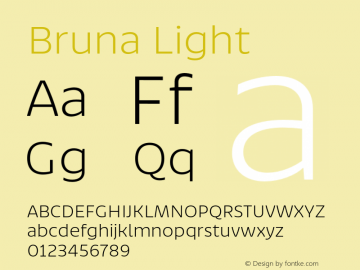 Bruna Light Version 1.001;hotconv 1.0.109;makeotfexe 2.5.65596图片样张